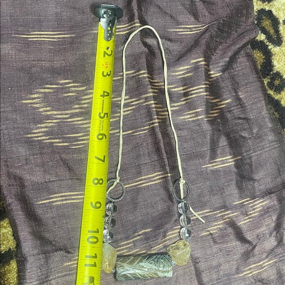 Boho Artisan Carved Stone Pendant Necklace - Picture 5 of 5